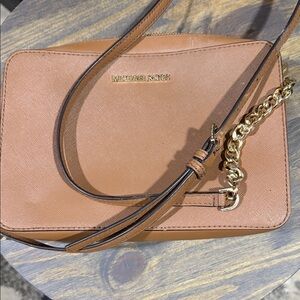 Michael Kors Brown Crossbody Bag with Gold Accents